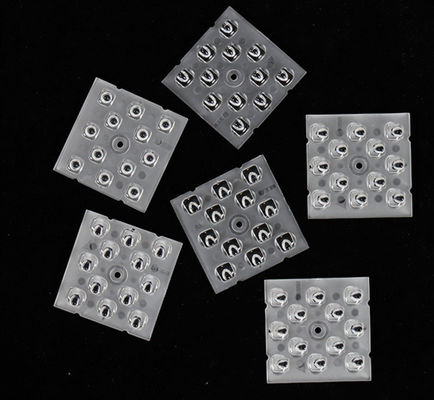 12 em 1 Lente Óptica LED de Matriz de Lentes Múltiplas de Alta Potência 50x50MM para Luminária de Rua LED